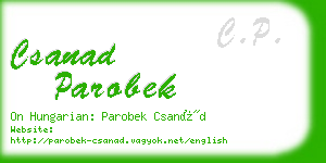 csanad parobek business card